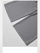 Randompiece Layered Wool Blend Wide Leg Trousers in Gray - Detail