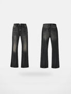 VLABMADE Washed Black Micro Flare Jeans in Black