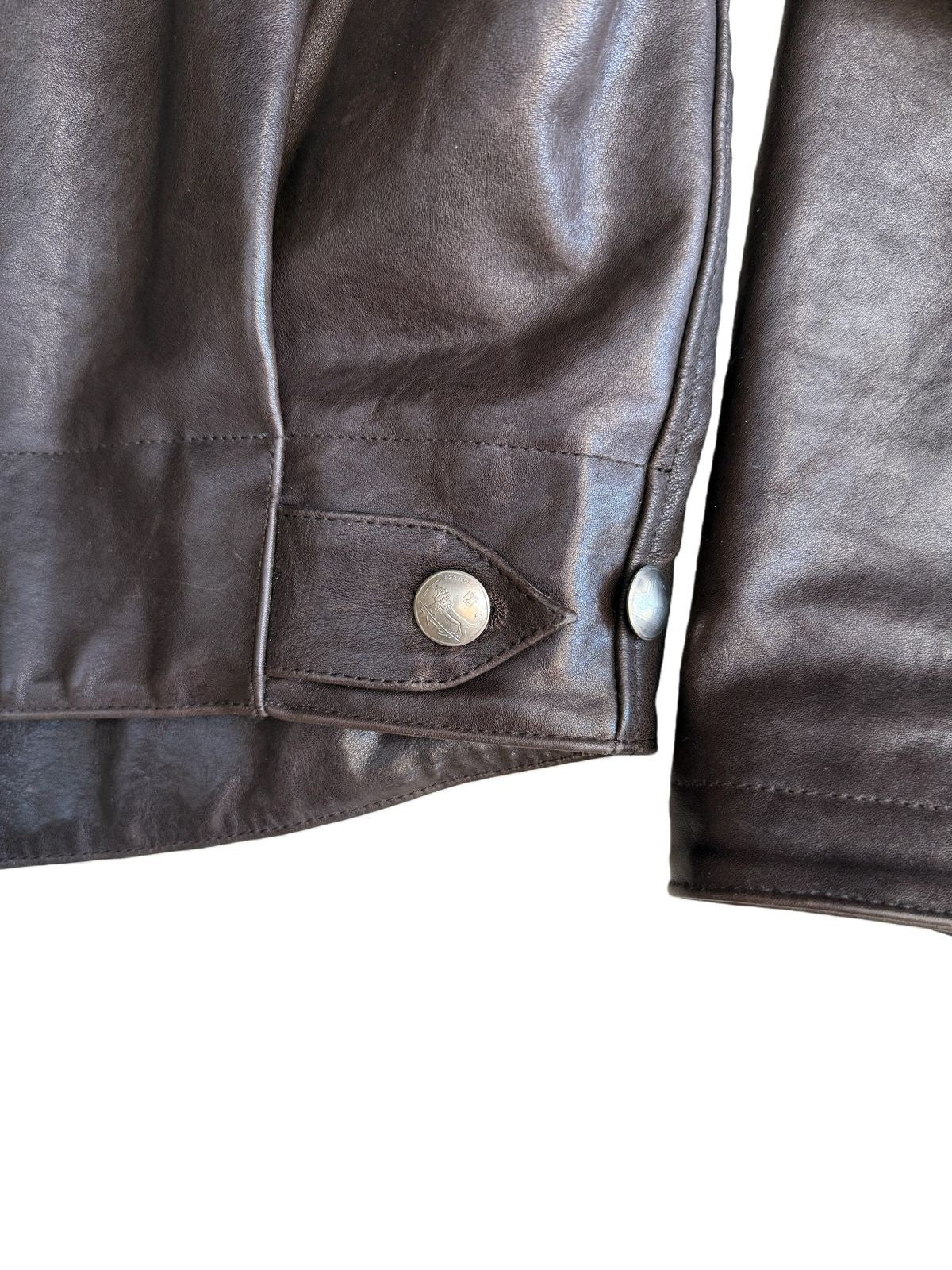 UNKNOWNWORLD Vegetable Tanned Horsehide Ranger Jacket in Brown - Detail
