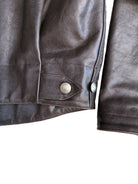 UNKNOWNWORLD Vegetable Tanned Horsehide Ranger Jacket in Brown - Detail