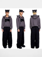 CFIERCE Embroidered Cat Ear Baseball Cap in Gray - On Male Model