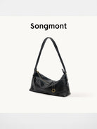 Songmont Vegetable Tanned Lambskin Pillow Hobo in Black