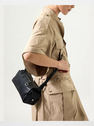 Songmont Mini Leather Camera Bag in Black - On Model