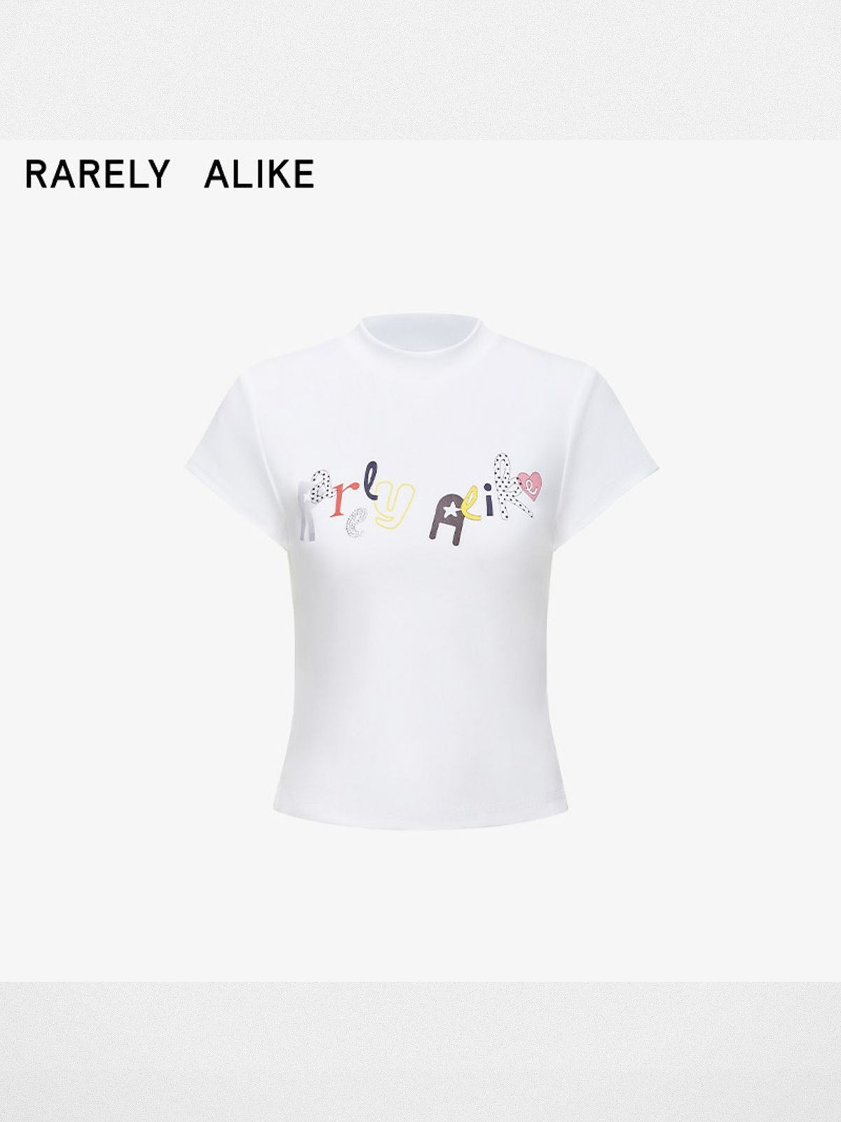 RARELY ALIKE Rhinestone Graphic T Shirt in White
