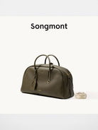 Songmont Leather Bowling Bag in Olive