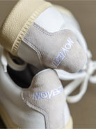 Soda Trends Italian Leather German Army Trainers in White/Ecru - Detail