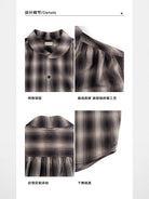Simple Project Ruched Plaid Shawl Collar Shirt in Off-White - Detail
