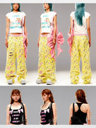 CFIERCE Nylon Bow Crossbody Bag in Pink - On Female Model