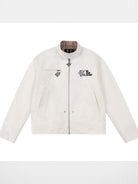 MEDM Plaid Patchwork Cotton Jacket in White