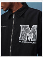 MEDM Lace Appliqu Detroit Jacket in Black - Detail