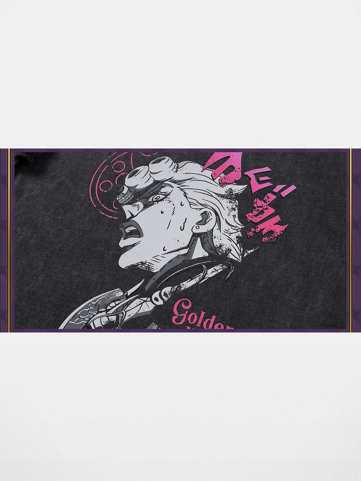 MEDM JoJo Collab Distressed Graphic Tee in Gray - Detail