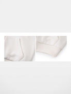 PUKI Cropped Cotton Blend Zip Hoodie in Cream - Detail