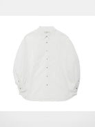 NANS Curved Seam Cotton Blend Shirt in White