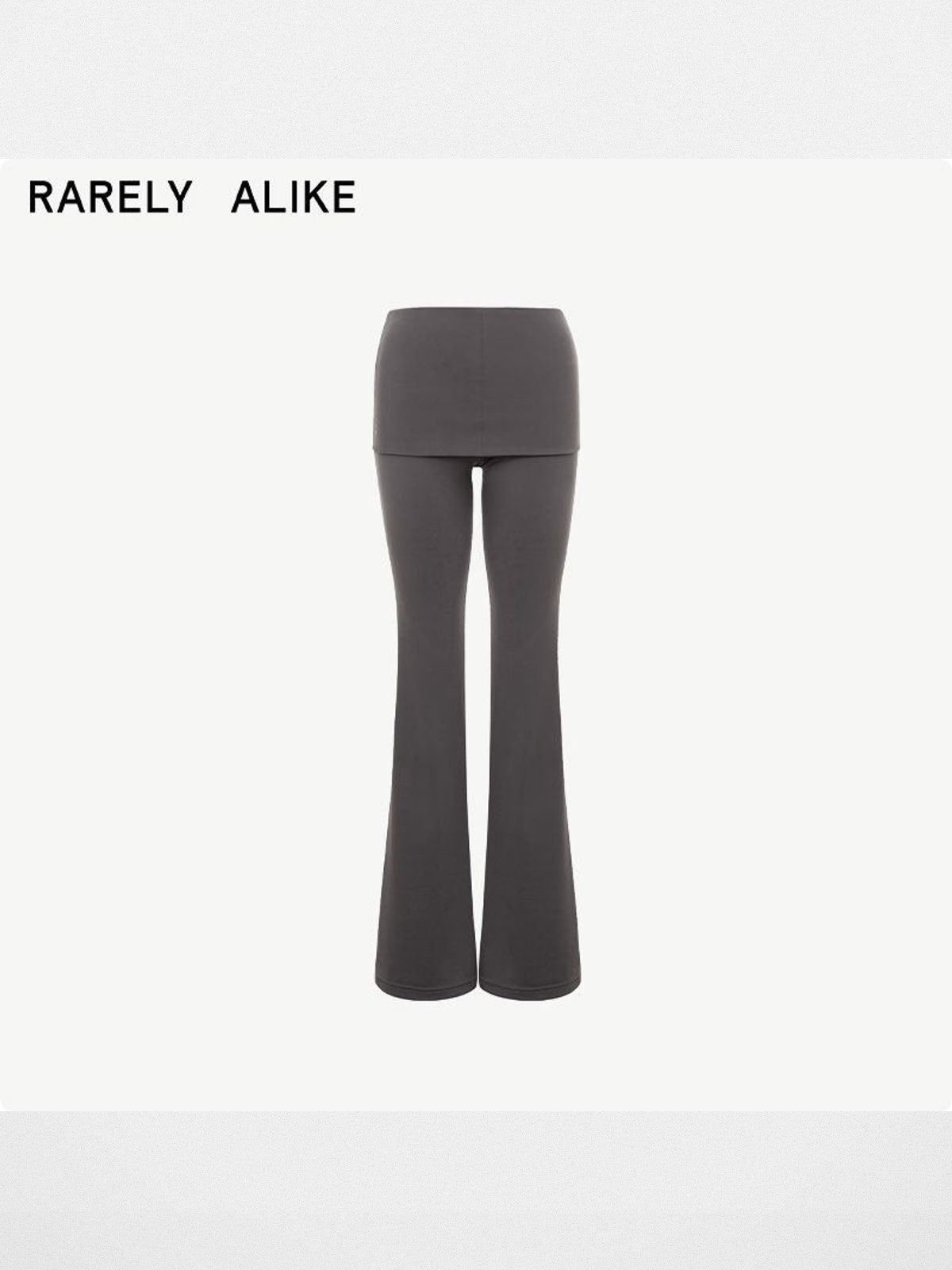 RARELY ALIKE Skirted Low Rise Flare Leggings in Gray