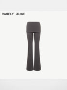 RARELY ALIKE Skirted Low Rise Flare Leggings in Gray