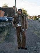 RandomPiece Air Washed Stretch Corduroy Pants in Brown - Lifestyle