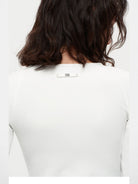 PUKI Lenzing Modal Bow Cutout 3 4 Sleeve Top in White - Detail