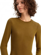 PUKI Textured Half Sleeve Cropped Top in Olive - On Model