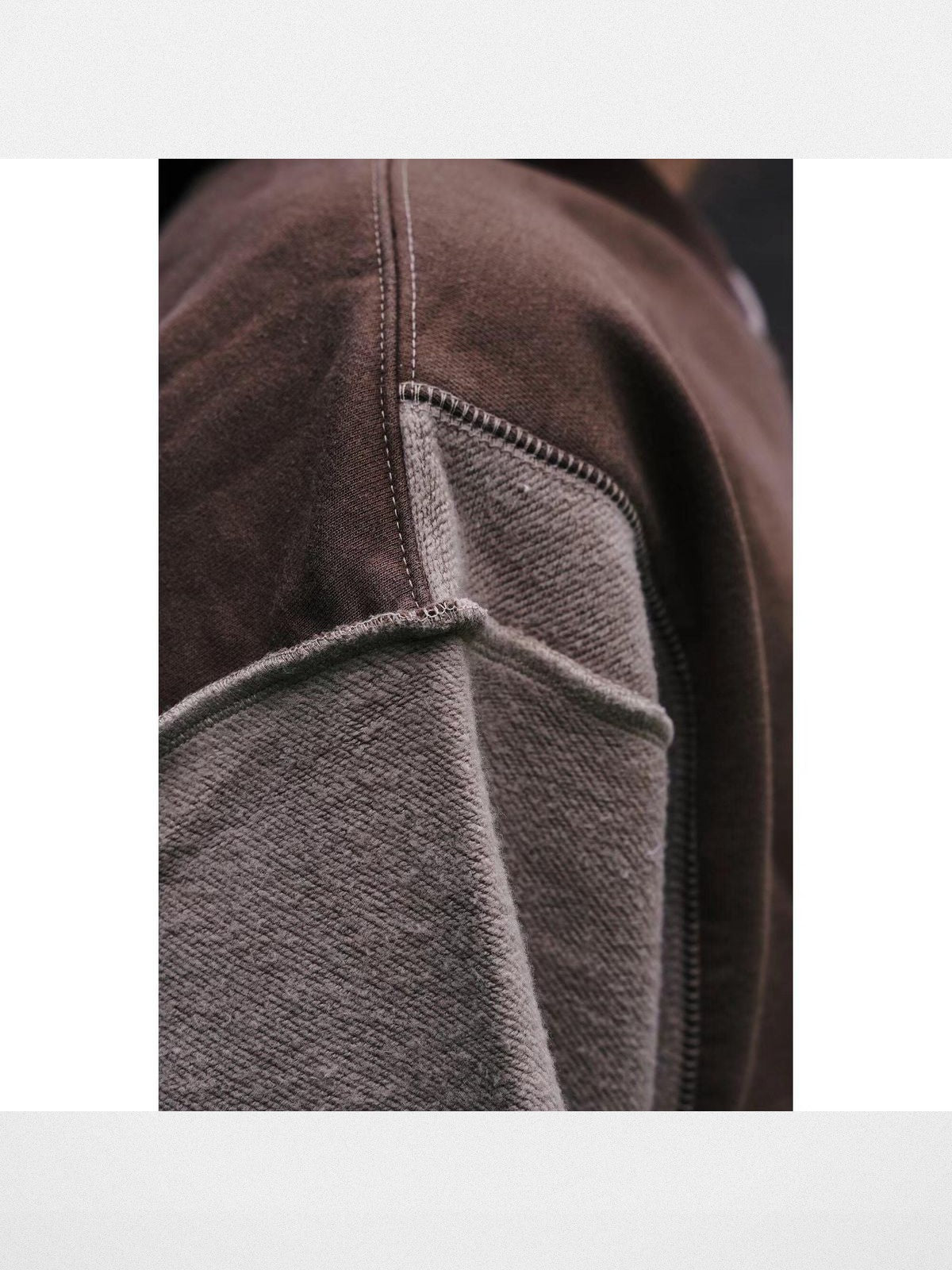 Retro 21 Reversible Patchwork Sweatshirt in Brown - Detail