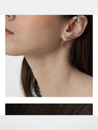 BLACKHEAD Exaggerated Snake Ear Cuff in Silver - On Female Model