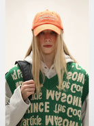 MASONPRINCE Embossed Pattern Wool Blend Vest in Green