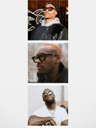 FUTURE UPDATE Oversized Geometric Sunglasses in Black - On Model