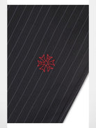 SOD Melvins Embroidered Pinstripe Trousers in Black - Detail