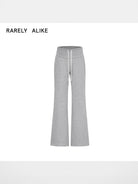 RARELY ALIKE Wide Waistband Flared Sweatpants in Gray