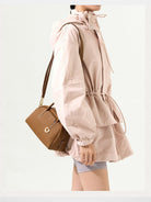 Songmont Leather Mini Bowling Bag in Brown - On Model