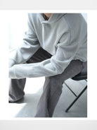 Roolrren Homme Textured Cotton Hoodie in Gray - On Model
