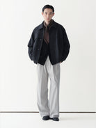 ROYA Merino Wool Zip Jacket in Gray - On Model