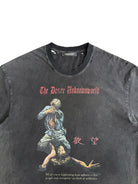 UNKNOWNWORLD Washed Distressed Graphic T Shirt in Black