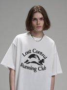 LOSTCTRL Tortoise Hare Heavyweight T Shirt in White - On Model