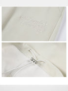 MEDM Wide Leg Corduroy Parachute Pants in White - Detail