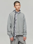Simple Project Side Slit Air Layer Sweatshirt in Gray - On Model