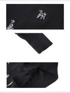 Ariseism Puppy Embroidered Knit Cardigan in Black - Detail