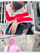 CFIERCE Padded Bunny Ear Helmet in Pink - On Model