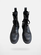 UNKNOWNWORLD Maryam Horse Leather Norwegian Welt Boots in Black