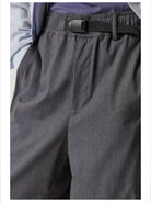 Simple Project Quick Release Belt Straight Leg Trousers in Gray - Detail