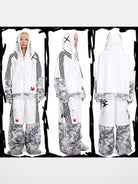 CFIERCE Detachable Leg Skull Sweatpants in White - On Model