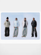 MEDM Waterproof Goose Down Hooded Puffer in Gray - On Mixed Models