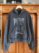 UNKNOWNWORLD Distressed Mechanical Print Hoodie in Black - Lifestyle
