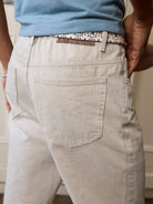 Retro 21 Light Khaki Micro Flare Jeans in Khaki - On Female Model