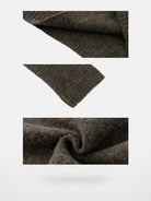 ARISEISM Folded Off Shoulder Knit Top in Coffee - Detail