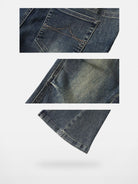 ARISEISM Distressed Micro Flare Jeans in Blue