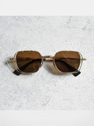 FUTURE UPDATE Hammered Titanium Sunglasses in Yellow