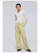 Simple Project Wooden Bead Detail Sweatpants in Mint - On Model