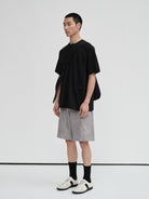 NANS Cotton Sorona Half Zip T Shirt in Black - On Model