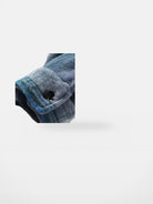 LOSTCTRL Brushed Plaid Shirt Jacket in Blue - Detail