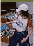 BeerBro Ocean Liner Split Neck Tee in Cream - Lifestyle